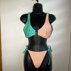 Aerie Ring Wide Strap Scoop Bikini Top & Tie side bottoms